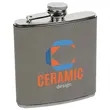 Stainless Steel Gray Leatherette Flask | https://www.bestnamebadges.com