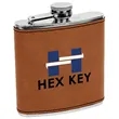 Stainless Steel Rawhide Leatherette Flask | https://www.bestnamebadges.com
