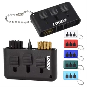 Portable Golf Club Groove Cleaner Brush With Keychain