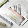 Transparent Matte Pencil Case With Zipper For Storage | https://www.bestnamebadges.com