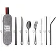 Portable Stainless Cutlery Flatware Set with Carrying Pouch | https://www.bestnamebadges.com