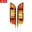 Large 15' Custom Feather Flag Kit Double Sided W/ Spike Base | https://www.bestnamebadges.com