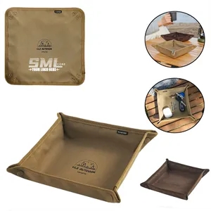 Foldable Canvas Valet Trays Catchall Camping Travel Trays