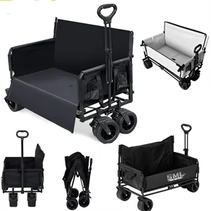 Foldable Camping Wagon with Side Access & Seat