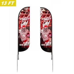 13' Custom Feather Flag Kit- Double Sided W/ Spike Base