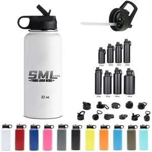 32 oz Stainless Steel Water Bottles with Straw Lid