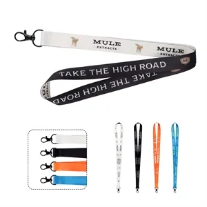3/4" Custom Lanyards For ID Badges W/ Black Swivel Clasp