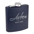 6oz. Matte Powder Coated Stainless Steel Flask | https://www.bestnamebadges.com