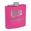 6oz. Matte Powder Coated Stainless Steel Flask | https://www.bestnamebadges.com