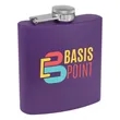 6oz. Matte Powder Coated Stainless Steel Flask | https://www.bestnamebadges.com