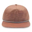 Unstructured 5 panel oil waxed cap with rope | https://www.bestnamebadges.com