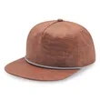 Unstructured 5 panel oil waxed cap with rope | https://www.bestnamebadges.com