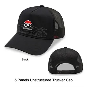 5 panels unstructured trucker cap