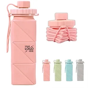 17 Oz. Collapsible Square Silicone Water Bottle