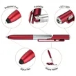 4-in-1 Stylus Ballpoint Pen with LED Light and Phone Stand | https://www.bestnamebadges.com