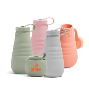 20 oz. Travel Collapsible Reusable Silicone Water Bottles