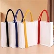 Custom Canvas Gift Bag With Handle And Laminated Surface | https://www.bestnamebadges.com
