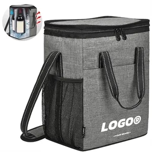 Insulated Wine Bottle Tote Bag With Divider Compartments