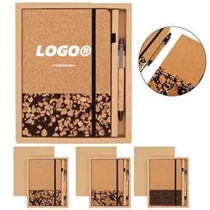 In Stock Eco Cork Coffee Ground Notebook Pen Gift Set