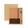 In Stock Eco Cork Coffee Ground Notebook Pen Gift Set | https://www.bestnamebadges.com