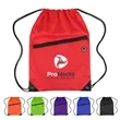 Nylon Drawstring Backpack With Zipper Pocket | https://www.bestnamebadges.com