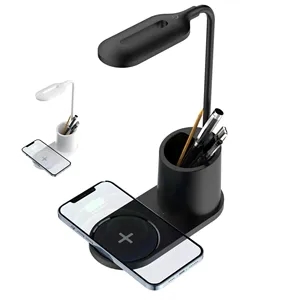 15W Fast Wireless Charger Desk Lamp With Pen Holder