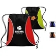 Two Color Mesh Drawstring Side Zipper Backpack 13.25"x15.25" | https://www.bestnamebadges.com