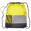 Tri Color Front Pocket Drawstring Backpacks w/ Custom logo | https://www.bestnamebadges.com