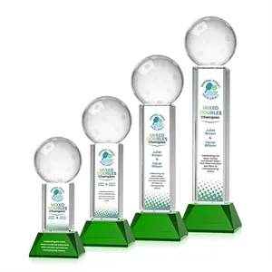 Pickleball VividPrint™ Award on Stowe Base - Green | https://www.bestnamebadges.com