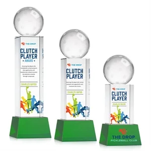 Pickleball VividPrint™ Award on Belcroft Base - Green | https://www.bestnamebadges.com