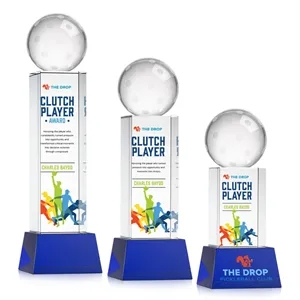 Pickleball VividPrint™ Award on Belcroft Base - Blue | https://www.bestnamebadges.com