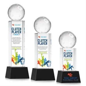 Pickleball VividPrint™ Award on Belcroft Base - Black | https://www.bestnamebadges.com