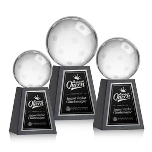 Pickleball Award on Tall Marble Base | https://www.bestnamebadges.com