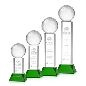 Pickleball Award on Stowe Base - Green | https://www.bestnamebadges.com