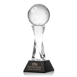 Pickleball Award on Langport Base - Black | https://www.bestnamebadges.com
