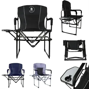 Heavy Duty Folding Camping Outdoor Chair with Side Table | https://www.bestnamebadges.com