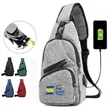 Canvas Sling Bag with USB Charging Port | https://www.bestnamebadges.com