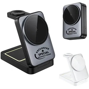 Foldable 3-in-1 Mobile Phone Holder Wireless Charger