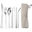 Portable 7 pcs Stainless Steel Cutlery Set | https://www.bestnamebadges.com