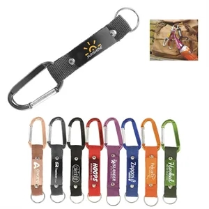 Personalized Strap Happy Carabiner Keychain