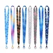 3/4" Custom Polyester Lanyards Keychain W/ Black ring | https://www.bestnamebadges.com