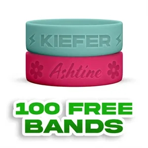 Debossed - 1 inch Wristband-A | https://www.bestnamebadges.com