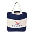 Striped Canvas Tote | https://www.bestnamebadges.com