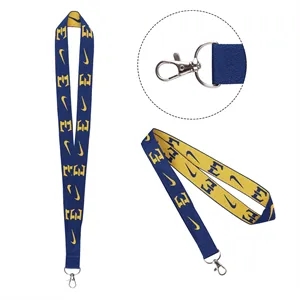 1" Custom Polyester Lanyard for ID Badges W/ Lobster Claw