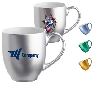 16oz. Metallic Color Bistro Coffee Mugs | https://www.bestnamebadges.com