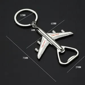 Airplane-Shaped Bottle Opener Keychain