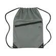 Nylon Drawstring Backpack With Zipper Pocket | https://www.bestnamebadges.com
