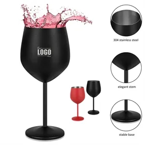 17oz Stainless Steel Wine Goblet | https://www.bestnamebadges.com