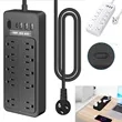 6ft Surge Protector Power Strip with 10 AC Outlet 3 USB | https://www.bestnamebadges.com