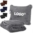 Fleece Travel Blanket Pillow Portable Two In One Car Plane | https://www.bestnamebadges.com